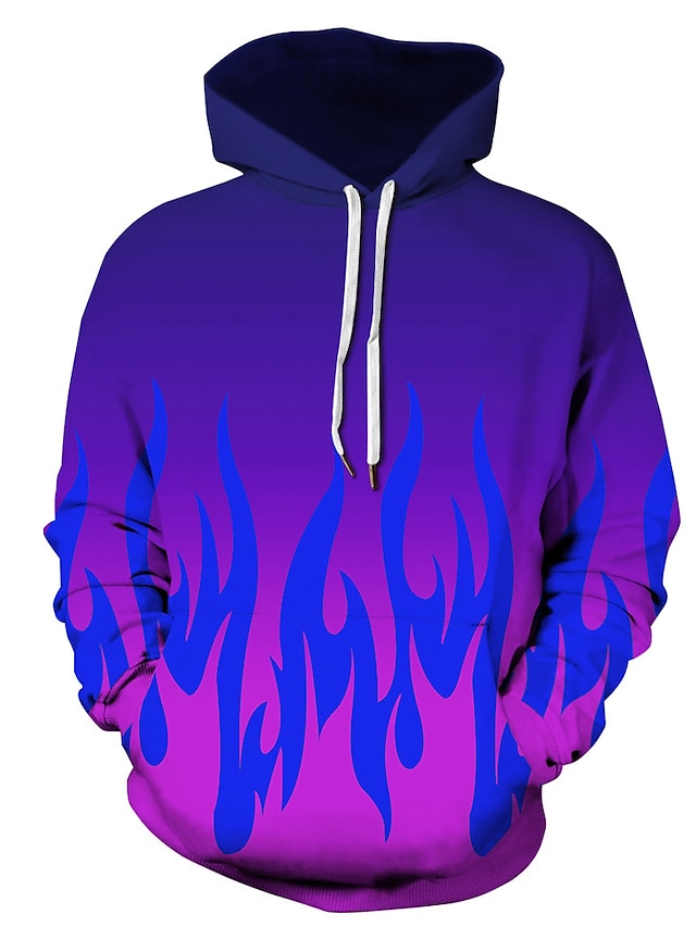 Mens Clothing Mens Hoodies & Sweatshirts | mens digital print sweatshirts hooded top galaxy pattern hoodie,multicolored flame,l/