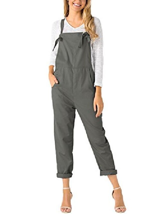 YOINS Women's Retro Dungarees Loose Overalls Baggy Strappy Pocket Sleeveless Long Jumpsuit Playsuit Romper Bib Trousers Pants