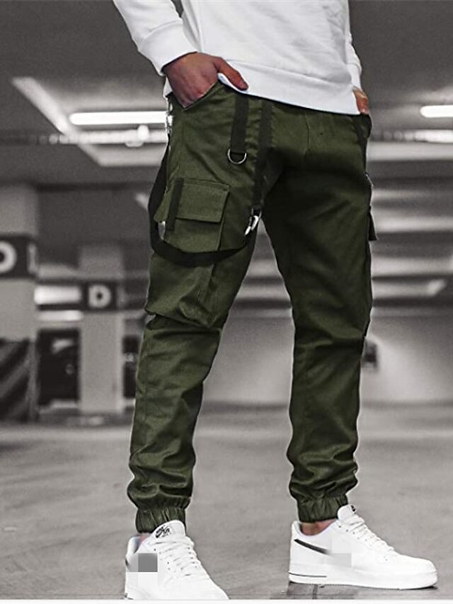Men's Cargo Pants Tactical Cargo Trousers Multiple Pockets Full Length ...