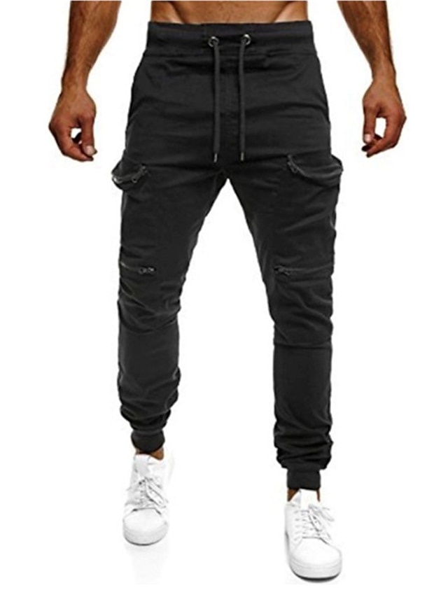 Mens Clothing Mens Bottoms | mens port sweat pants blend drawstring classic joggers pants zipper pockets cargo pants - TD92254