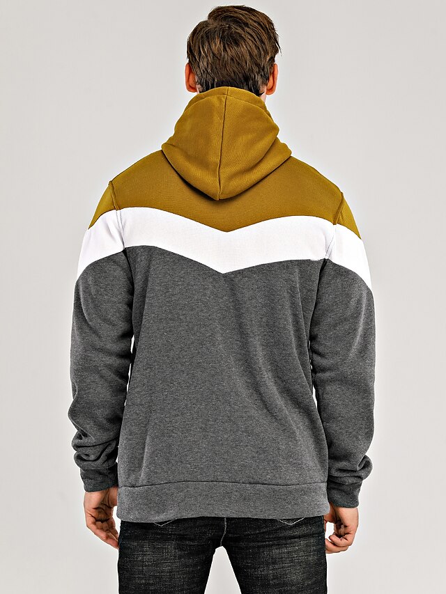 Mens Clothing Mens Hoodies & Sweatshirts | Mens Plus Size Hoodie Color Block Turtleneck Daily Sports Weekend Active Hoodies Swea