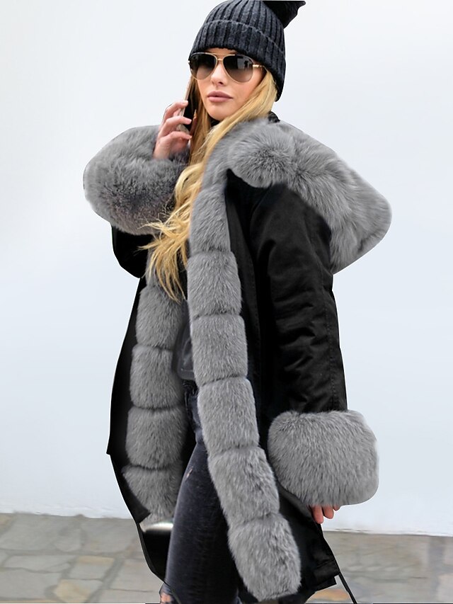 Womens Clothing Womens Outerwear | Womens Faux Fur Coat Teddy Coat Sherpa jacket Fleece Jacket Going out Fall & Winter Long Coat