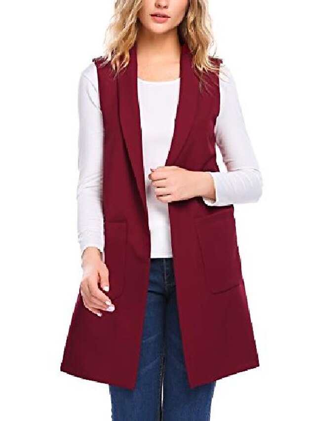 red sleeveless blazer