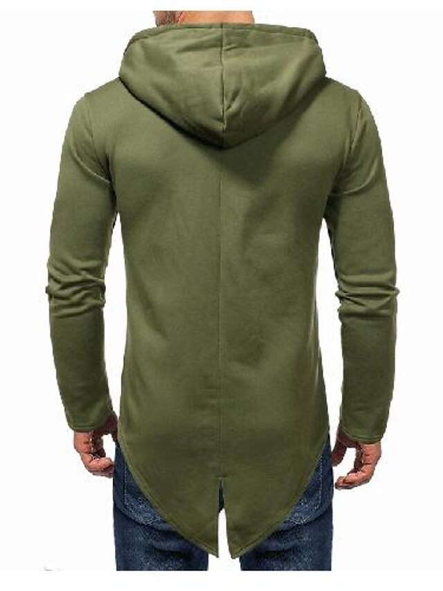 Mens Clothing Mens Outerwear | Mens Zip Up Hoodie Sweatshirt Solid Color Zipper Hooded Daily Weekend non-printing Basic Casual H