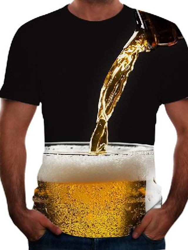 Men's Plus Size T shirt Tee Big and Tall Graphic Round Neck Short Sleeve Spring & Summer Basic Casual Comfortable Big and Tall Going out Weekend Tops 9