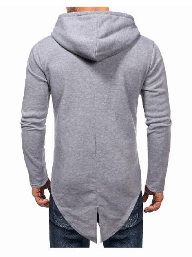 Mens Clothing Mens Outerwear | Mens Zip Up Hoodie Sweatshirt Solid Color Zipper Hooded Daily Weekend non-printing Basic Casual H