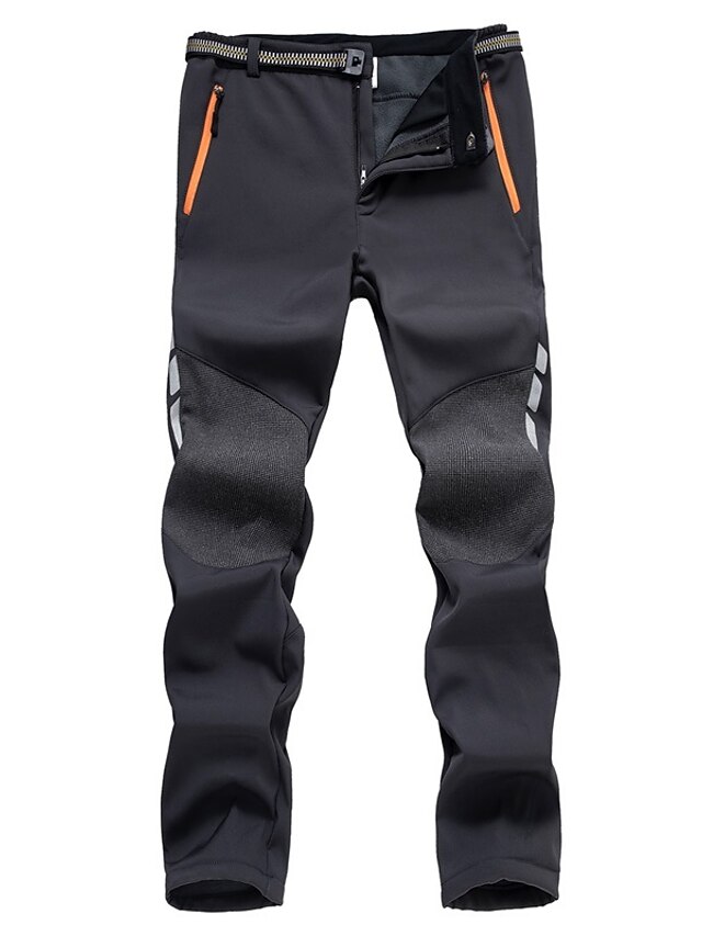 hiking trousers mens softshell fleece warm windproof walking trousers outdoor trousers ski trousers for climbing, trekking, outdoor sport (uk m/tag xl, grey)3