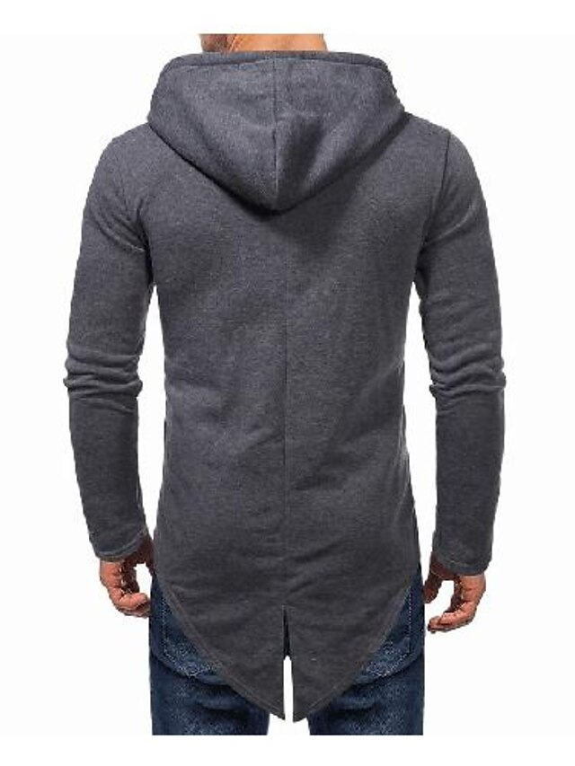 Mens Clothing Mens Outerwear | Mens Zip Up Hoodie Sweatshirt Solid Color Zipper Hooded Daily Weekend non-printing Basic Casual H