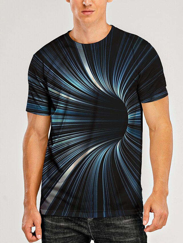 Mens Clothing Mens Tees & Tank Tops | Mens T shirt Tee Shirt 3D Print Graphic Optical Illusion 3D Round Neck Daily Print Short S