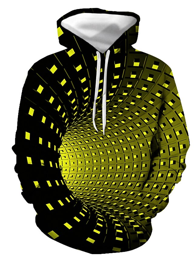 Men's Hoodie Black Yellow Red Royal Blue Purple Hooded Geometric Color ...