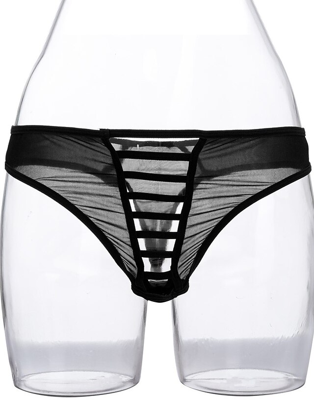  Men's 1 Piece Basic G-string Underwear - Normal Low Waist Black One-Size