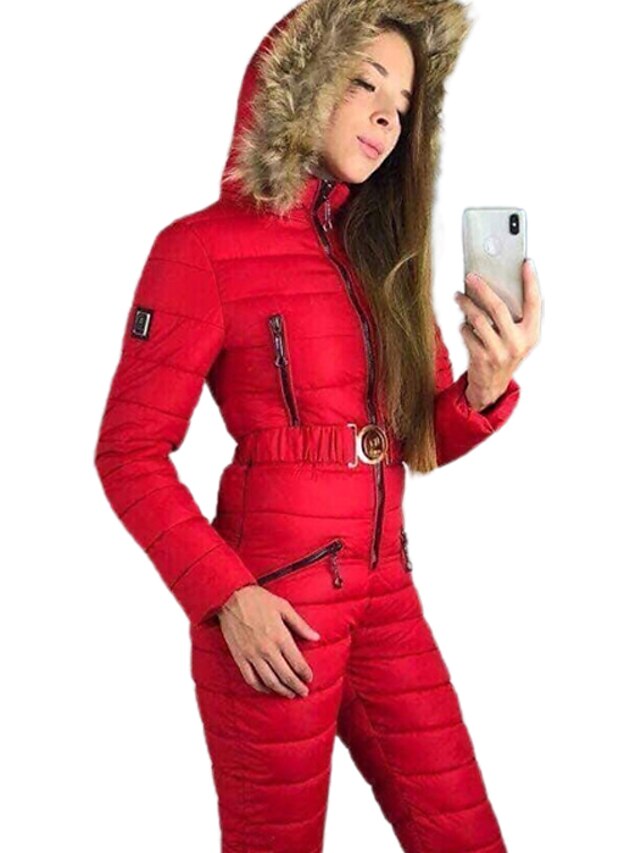 Women's Jumpsuit Ski Suit Outdoor Winter Thermal Warm Windproof ...