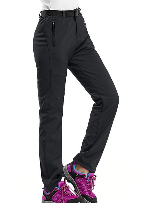  Damen Wanderhosen Fleecegefütterte Hosen Wintermantel Softshellhosen Winter Außen Thermowarm Fleece-Futter Winddicht Multi-Pocket Hosen Unterteile Schwarz Armeegrün Angeln Klettern Strand S M L XL XXL