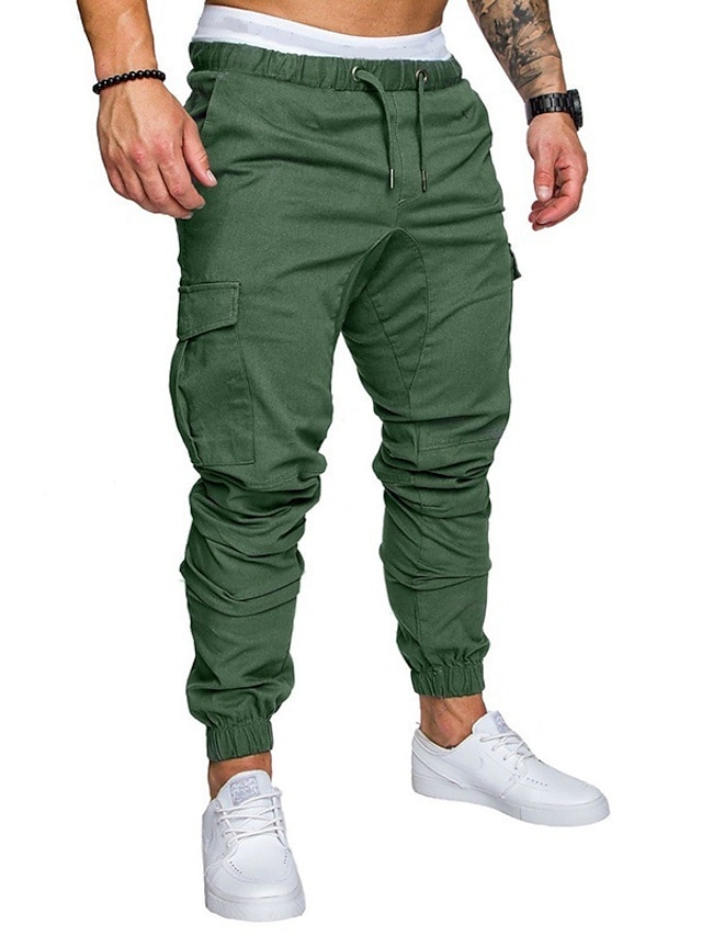 Mens Clothing Mens Bottoms | Mens Sweatpants Active Cargo Pants With Multiple Pockets Joggers Drawstring Elastic Waist Hiking Pa