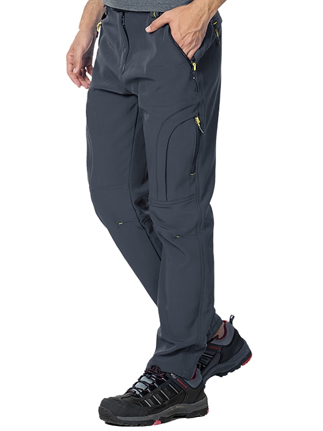 Men's Fleece Lined Pants Hiking Pants Trousers Softshell Pants Winter