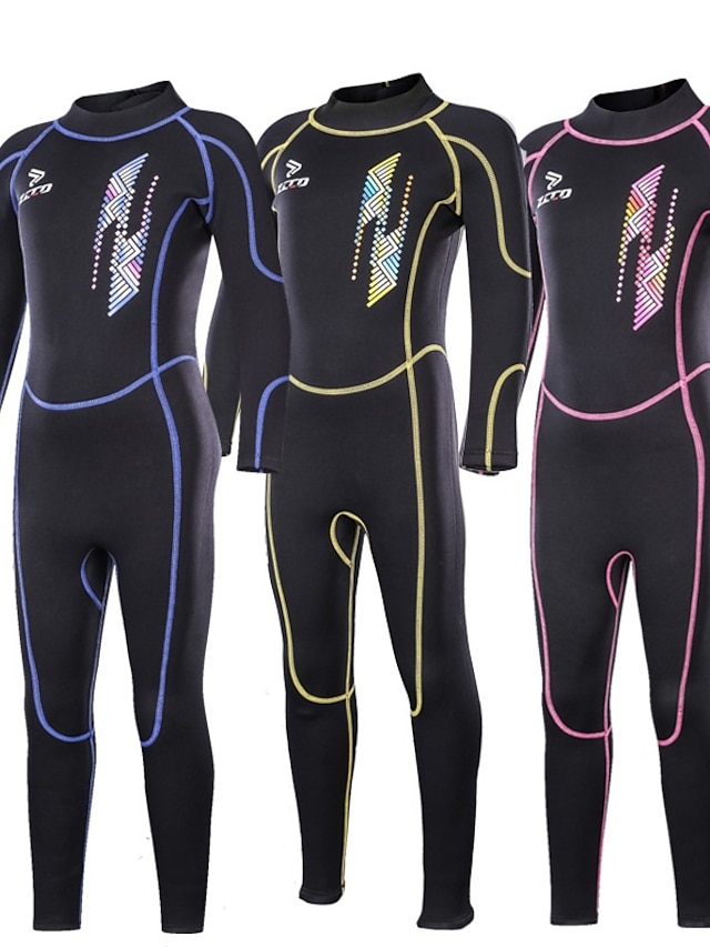 ZCCO Boys Girls' Full Wetsuit 2.5mm SCR Neoprene Diving Suit Thermal Warm UPF50+ Quick Dry High Elasticity Back Zip - Swimming Diving Surfing Scuba Patchwork Spring Summer Autumn / Fall / Kids