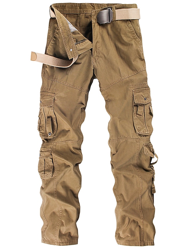Men's Tactical Cargo Pants Trousers Pants Zipper Pocket Solid Colored ...
