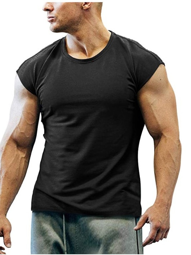 Men's T shirt Tee Moisture Wicking Shirts Plain Crew Neck Casual ...