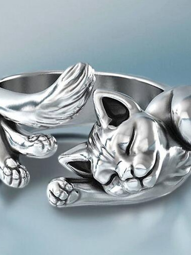  1 stuk Verstelbare ring For Voor heren Dames Straat Afspraakje Legering Klassiek Kat