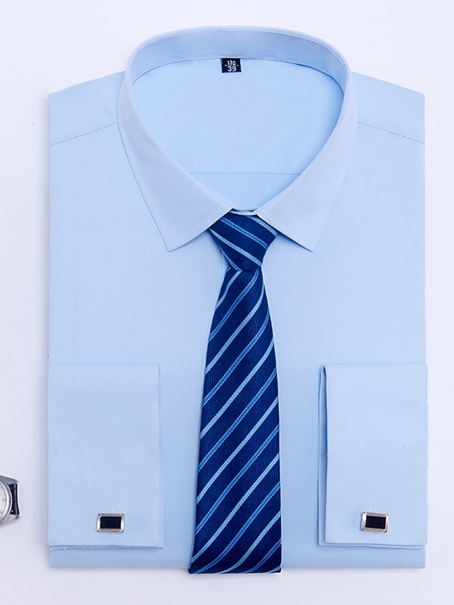 Men's Dress Shirt Button Up Shirt French Cuff Shirt Collared Shirt