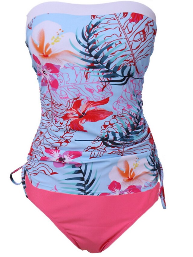 Women's Swimwear Tankini 2 Piece Normal Swimsuit Push Up Print Floral ...
