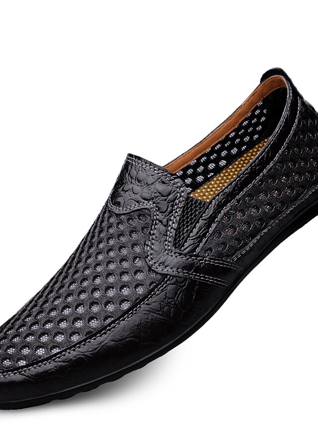Men's Leather Loafers - Breathable Handmade Casual Shoes
