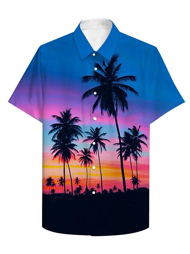  Men's Summer Hawaiian Shirt Shirt 3D Print Graphic Patterned Hawaiian Aloha 3D Design Turndown Casual Daily 3D Print Button-Down Short Sleeve Tops Designer Casual Hawaiian Rainbow