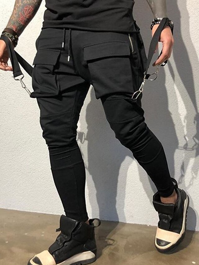 Hombre Cargo Ropa de calle Pantalones Pantalones tipo cargo Bolsillo  Múltiples bolsillos Longitud total Pantalones Casual Deportes Microelástico  Color sólido Algodón Al Aire Libre Deportes Media 8698178 2022 – $32.12