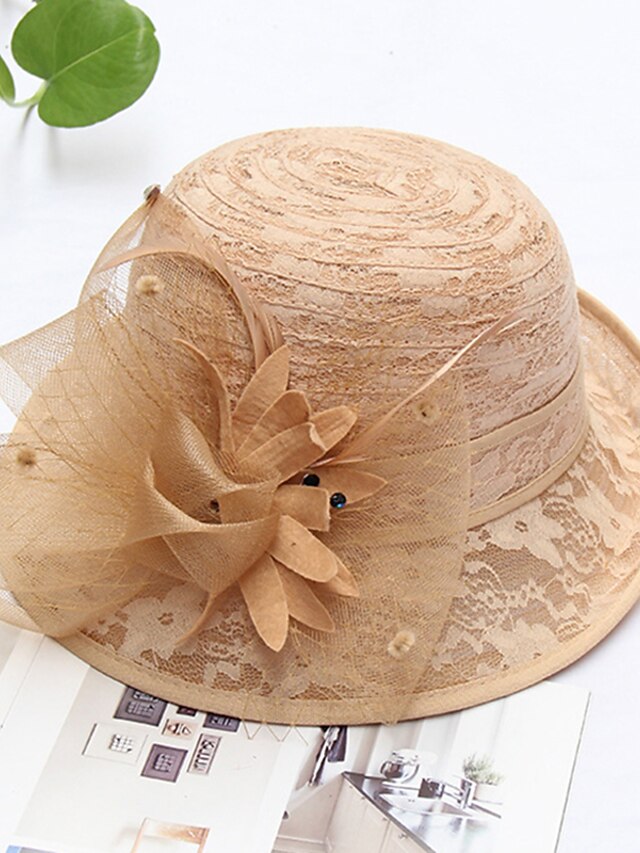 Stile vintage Elegante Tulle / Paglia berretto / Copricapo / Cappelli di  paglia con Piume / Di pizzo / Con applique 1 PC Informale / Per eventi  Copricapo del 8551376 2022 a €14.99
