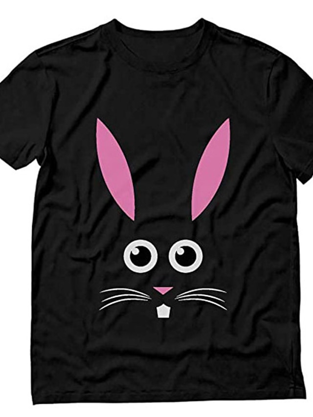  Men's Unisex T shirt Hot Stamping Graphic Prints Rabbit / Bunny Happy Easter Plus Size Print Short Sleeve Daily Tops 100% Cotton Fashion Vintage Classic Black Blue Red