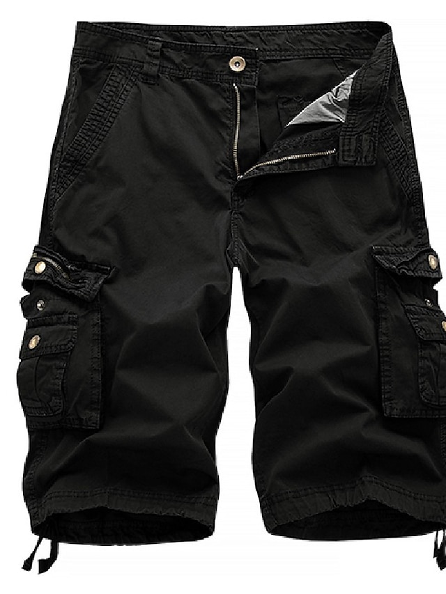 Mens Clothing Mens Bottoms | Mens Stylish Streetwear Straight Shorts Cargo Shorts Multiple Pockets Knee Length Pants Casual Dail