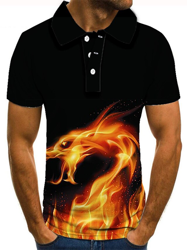 flame button down