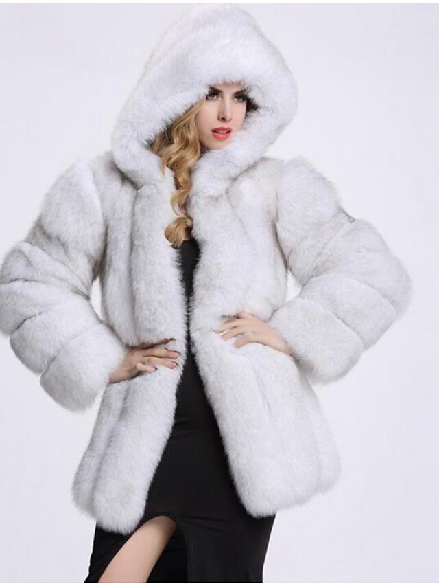 Womens Clothing Womens Outerwear | Womens Faux Fur Coat Teddy Coat Sherpa jacket Fleece Jacket Wedding Daily Fall Winter Long Co