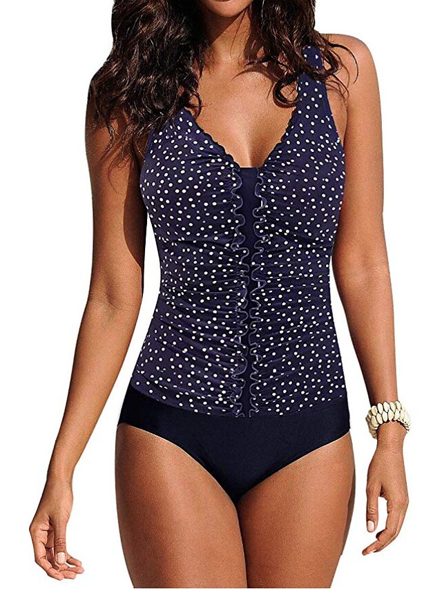 Womens Clothing Womens Swimwear | Womens Swimwear One Piece Monokini Normal Swimsuit Tummy Control Push Up Florals Picture 8 Pic