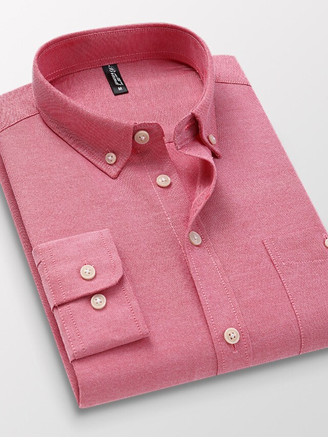 Men's Dress Shirt Button Down Shirt Collared Shirt Light Pink White ...