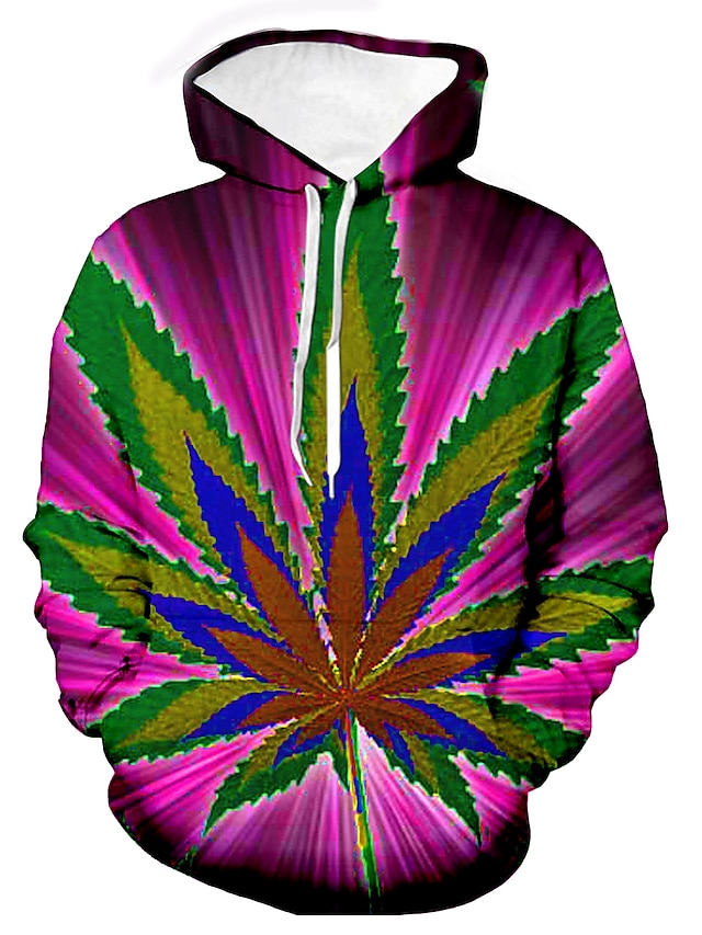  Men's Trees / Leaves 3D Hoodie Hoodies Sweatshirt Country Casual Long Sleeve Hooded Party Daily Holiday Black Green Purple Spring & Summer Designer
