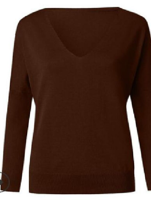 Womens Clothing Sweaters & Cardigans | Womens Pullover Sweater Jumper Knit Solid Color V Neck Classic & Timeless St. Patricks Da