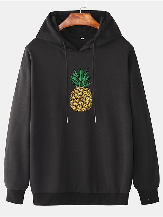 Mens Clothing Mens Hoodies & Sweatshirts | Mens Pullover Hoodie Sweatshirt Graphic Prints Pineapple Fruit 3D Hooded Sports & Out