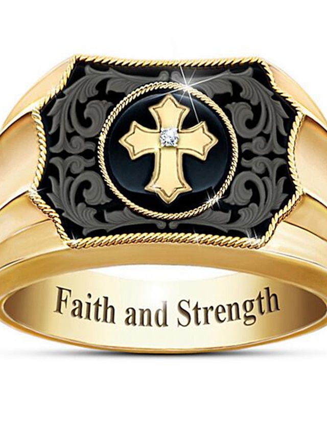  1PC Ring For Men's Women's Daily Date Alloy Classic Cross