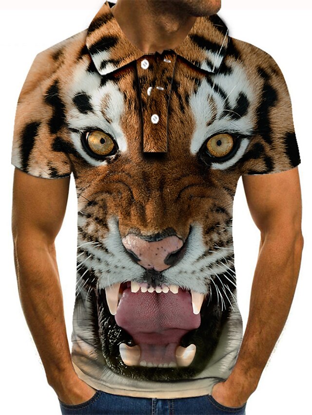tiger print golf shirt