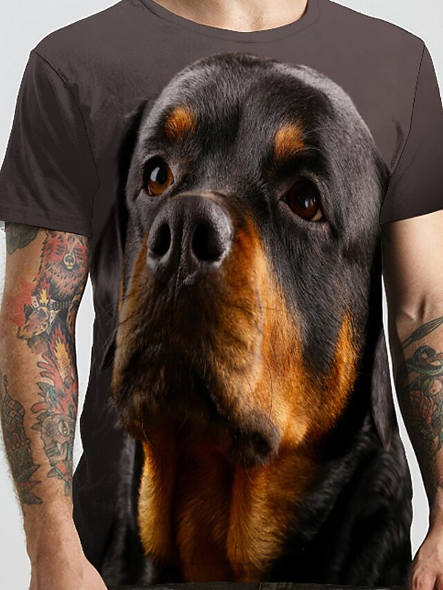 Mens Clothing Mens Tees & Tank Tops | Mens Unisex Tee T shirt Tee 3D Print Dog Graphic Prints Animal Plus Size Round Neck Casual