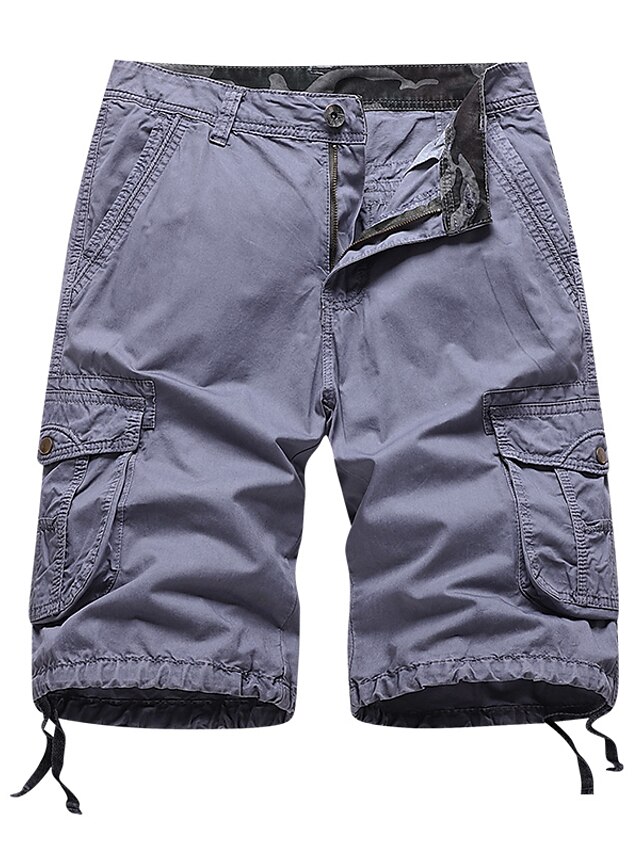 Mens Clothing Mens Bottoms | Mens Cargo Shorts Crop Cargo Shorts Multiple Pockets Knee Length Pants Daily Holiday Micro-elastic 