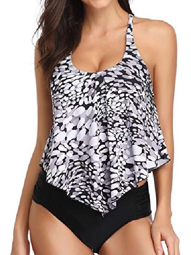 Mujer Bañadores Bikini 2 piezas Traje de baño Relleno Cruz Hojas azules  Gran flor negra Flores rosadas en blanco Impresión de mármol 2 Impresión  final 3 Trajes de baño nuevo Casual Sensual 8589243 2022 – $32.09