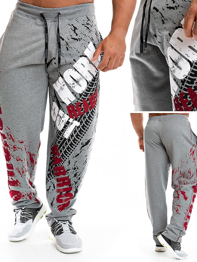 Mens Clothing Mens Bottoms | Mens Active wfh Sweatpants Pants - Solid Colored Black Red M L XL - FE25461