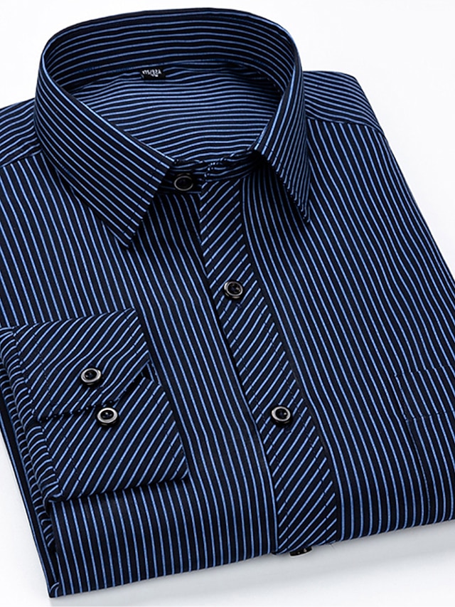 Men's Dress Shirt Button Up Shirt Collared Shirt Navy Blue Royal Blue