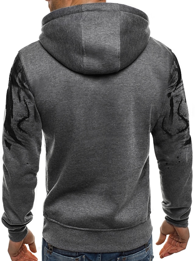 Mens Clothing Mens Hoodies & Sweatshirts | Mens Pullover Hoodie Sweatshirt Gradient Print Hooded Daily Fitness Sportswear Basic 