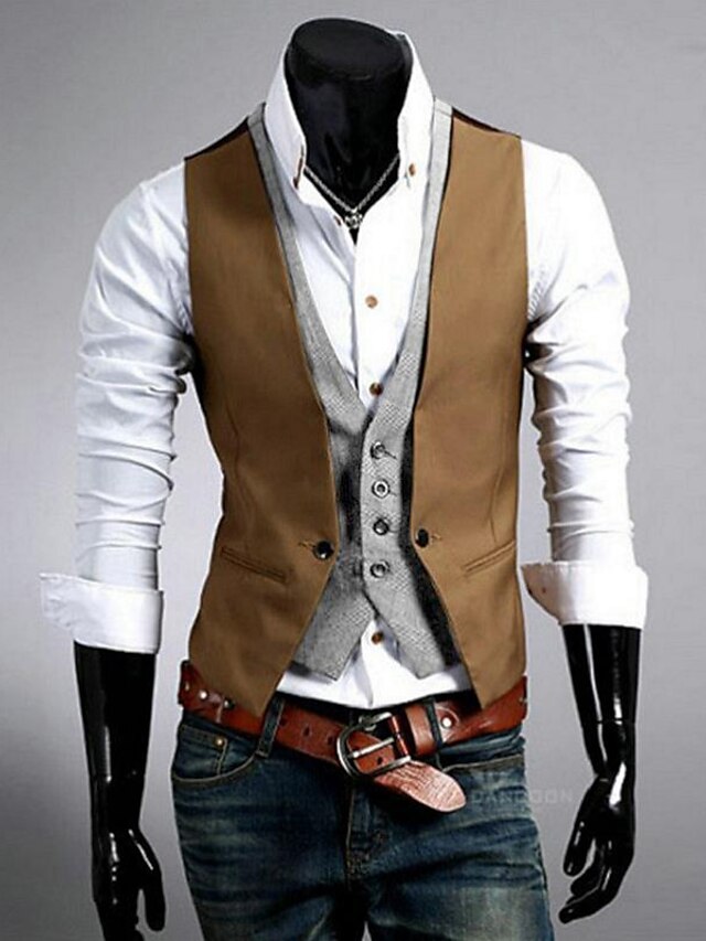 Men's Suit Vest Waistcoat Formal Wedding Work Business 1920s Smart ...