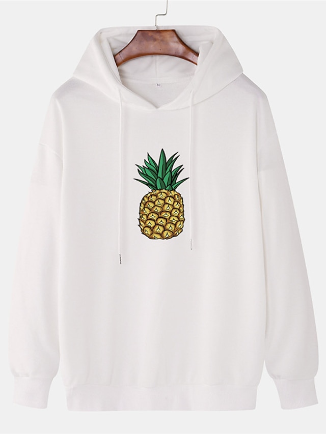 Mens Clothing Mens Hoodies & Sweatshirts | Mens Pullover Hoodie Sweatshirt Graphic Prints Pineapple Fruit 3D Hooded Sports & Out