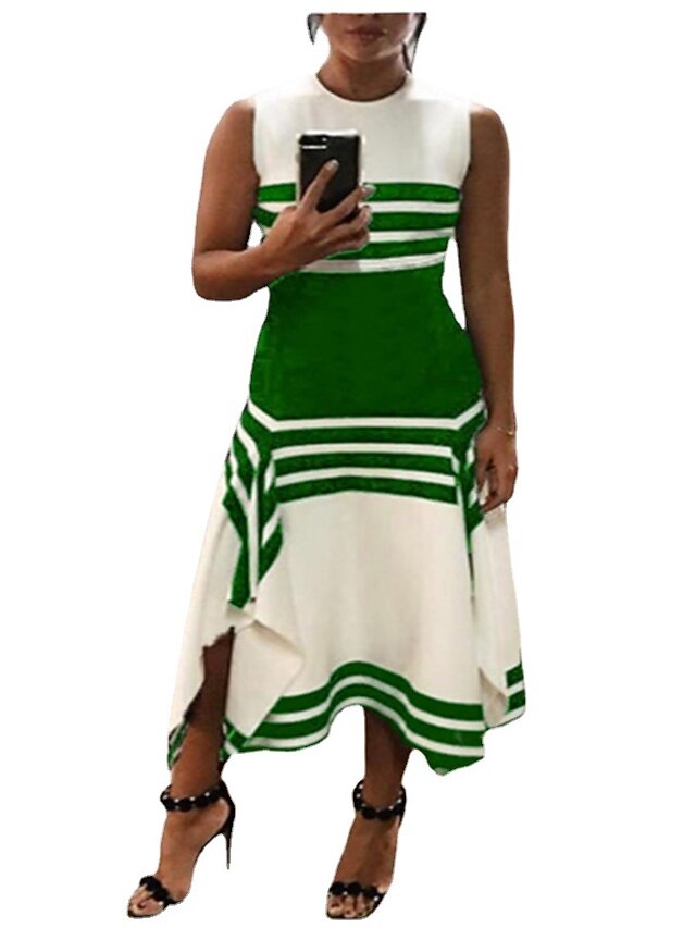 VESTIDO MIDI RECTO SIN MANGAS EN PIQUE ESCOTE ASIMETRICO Color NEGRO Talla  38 2022