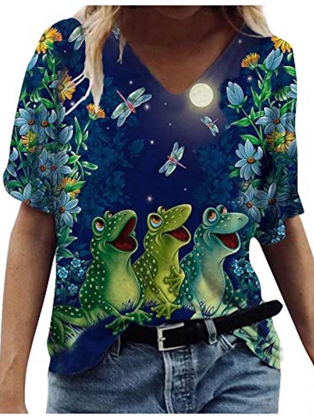 Fabiurt blusas de manga corta para mujer, camisetas de cuello redondo con  estampado de mariposa a la moda para mujer, blusas sueltas informales de  verano, camisetas 8597640 2022 – $18.35